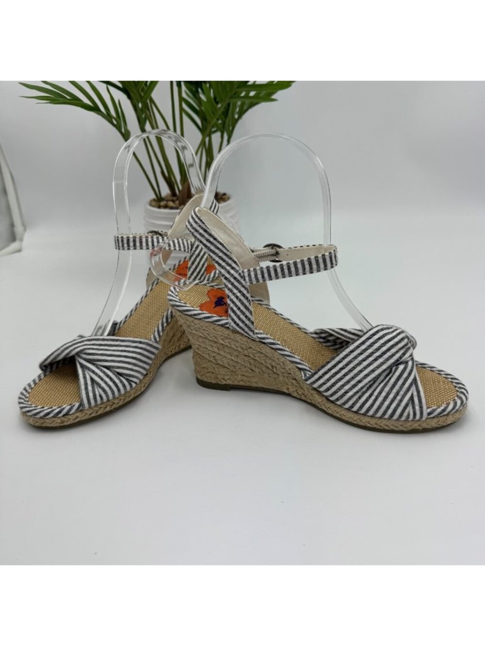 Rocket Dog Slingback Sandal Women's 6M White Espadrille Wedge Buckle Ankle Strap